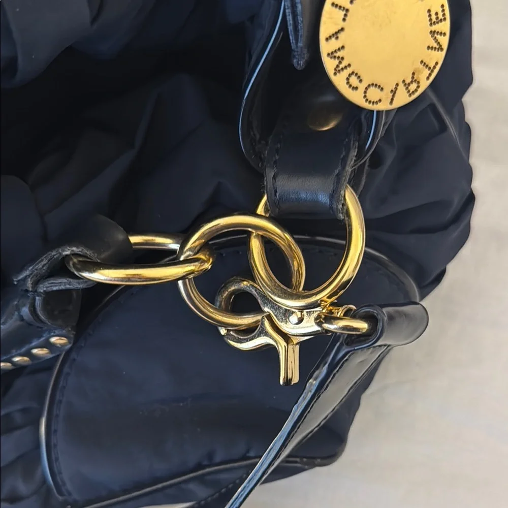 Stella McCartney Navy Nylon Pleated Women's Bag - Picture 14 of 16